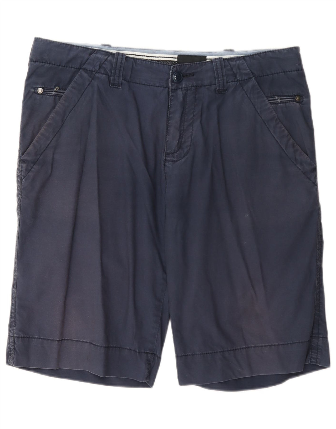 Calvin Klein Mens Chino Shorts W32 Medium Navy Blue Cotton