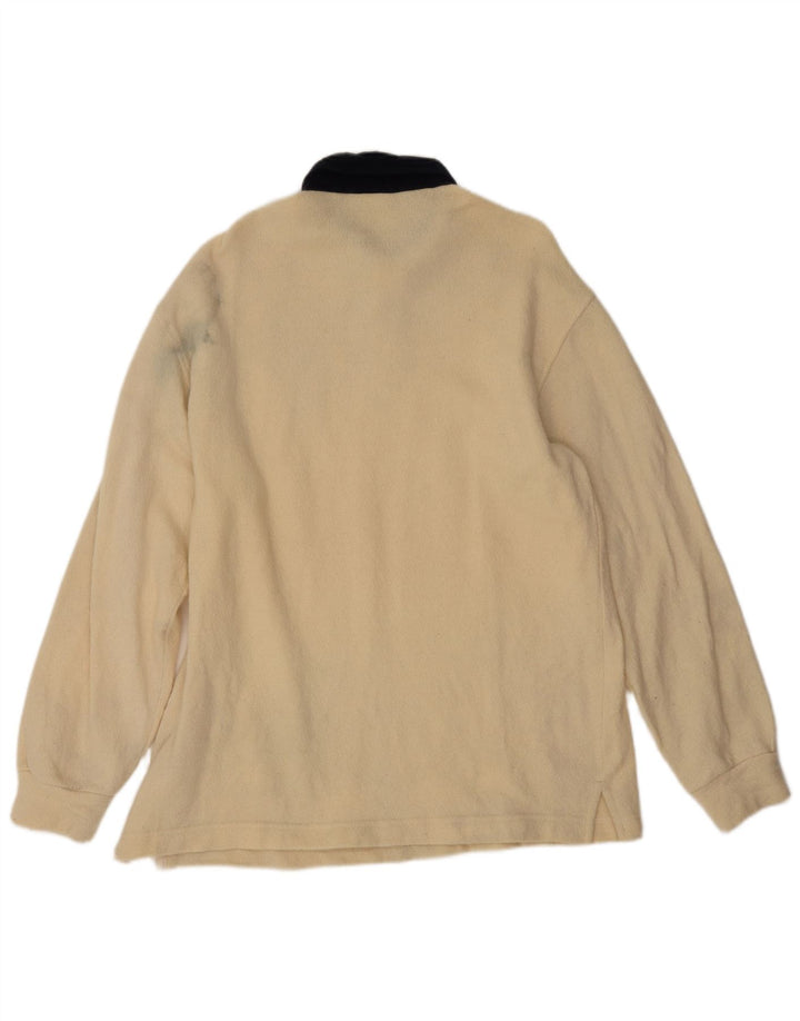 North Sails Mens Polo Neck Jumper Sweater Large Beige Colourblock Wool