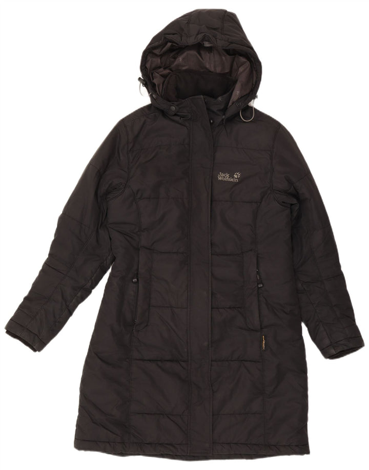 Jack Wolfskin Damen Kapuzenmantel, gepolstert, UK 10, Größe S, Schwarz, Polyester