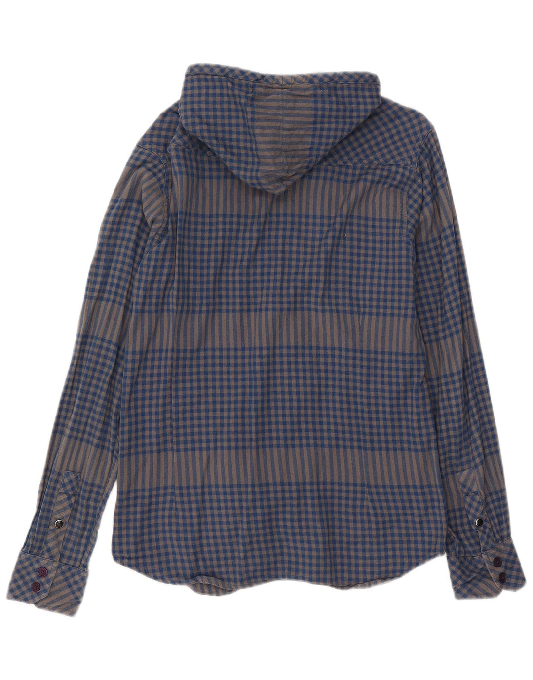Quiksilver Mens Lumberjack Flannel Shirt Small Blue Gingham Cotton