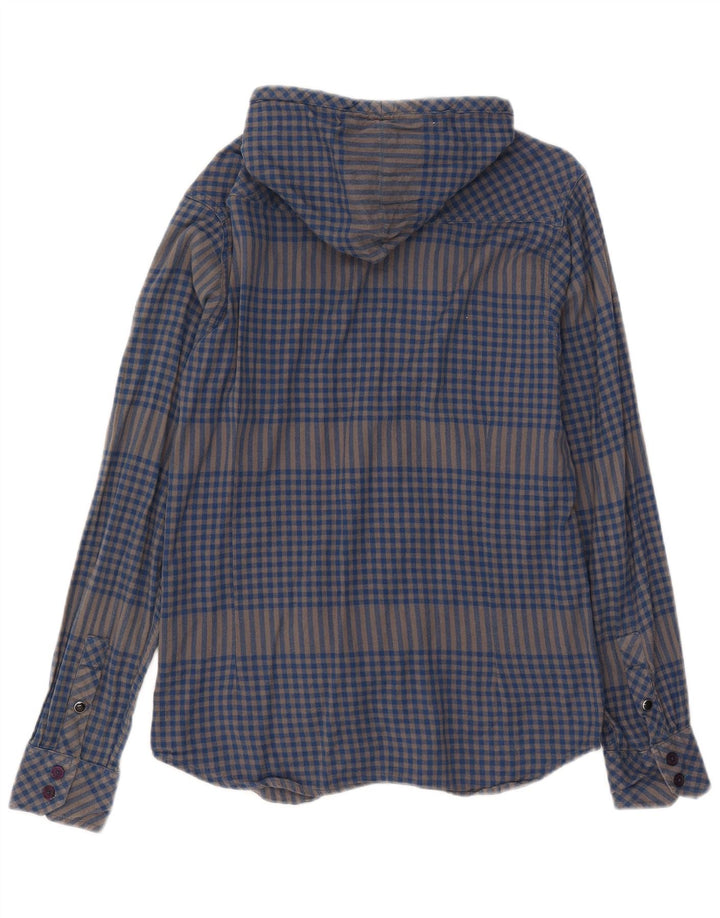 Quiksilver Mens Lumberjack Flannel Shirt Small Blue Gingham Cotton