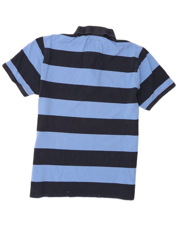 Crew Clothing Polo Homme Large Bleu Marine Rayé Coton