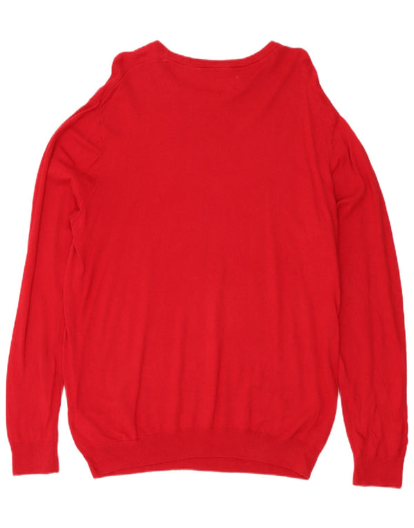 Wrangler Herre Boat Neck Jumper Sweater 2XL Rød Bomuld