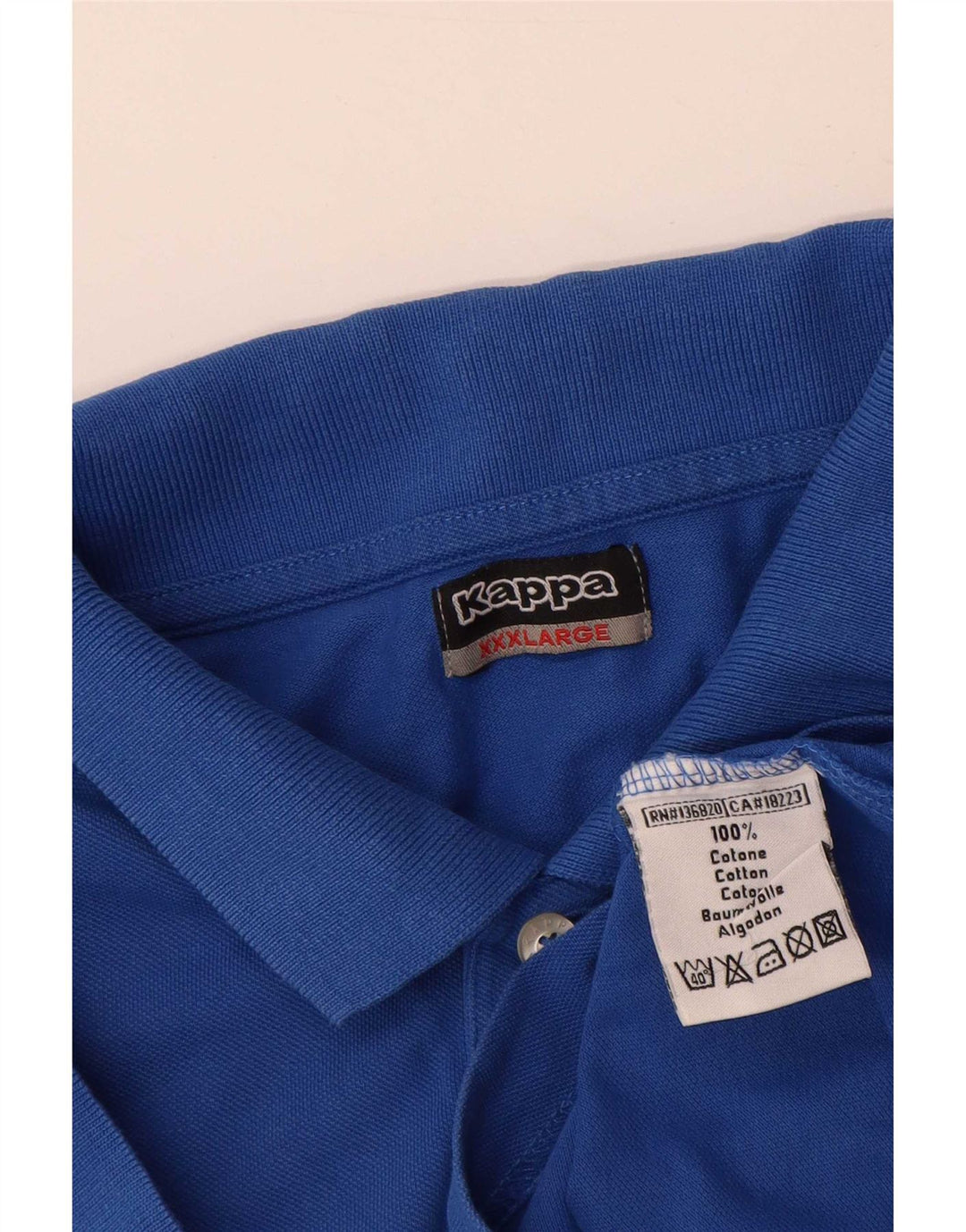 Kappa Mens Polo Shirt 3XL Blue Cotton