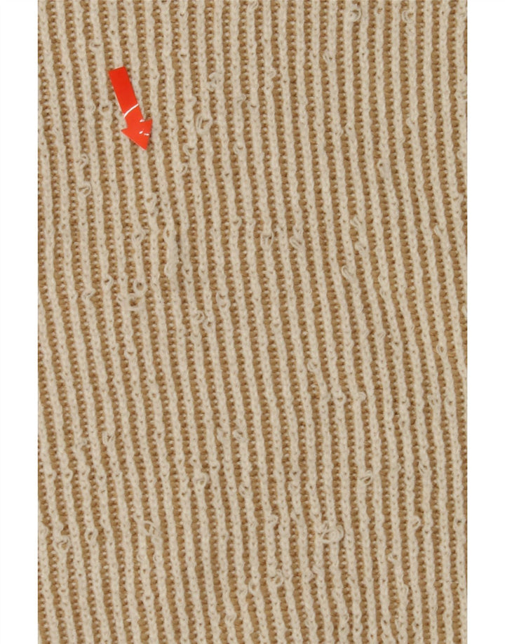 ZARA Womens Boat Neck Jumper Sweater UK 16 Large Beige Polyester Vintage Zara and Second-Hand Zara from Messina Hembry 