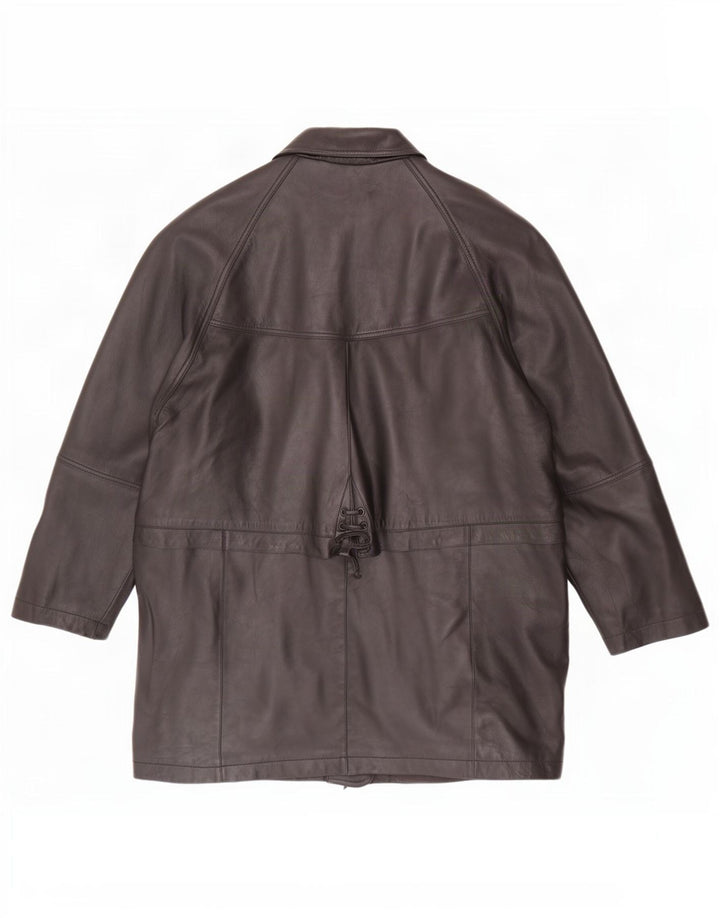 Casaco de couro feminino C&A UK 16 grande preto