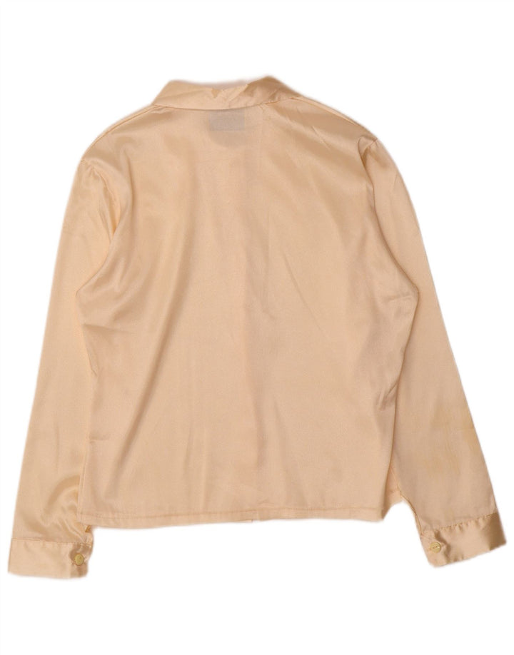 Vintage γυναικείο πουκάμισο μπλούζα UK 14 Medium Beige