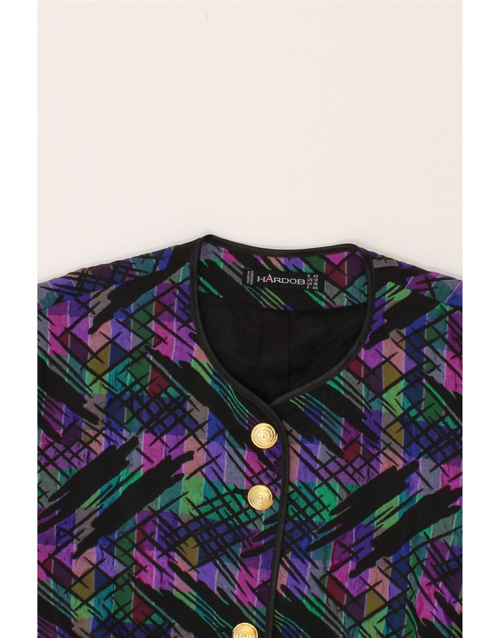 HARDOB Womens Abstract Pattern Blazer Jacket UK 16 Large  Multicoloured Vintage Hardob and Second-Hand Hardob from Messina Hembry 