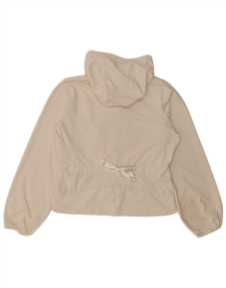 Nike Womens Crop Hooded Tracksuit Top Jacket UK 10/12 Medium White