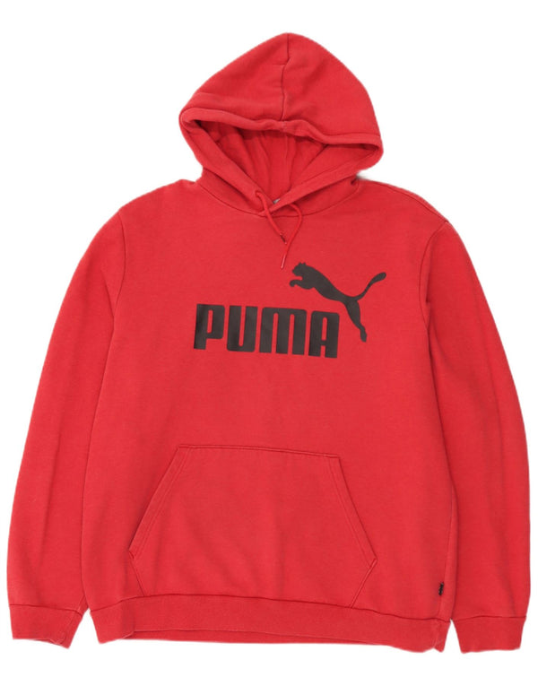 Felpa con cappuccio grafica da uomo Puma XL in cotone rosso