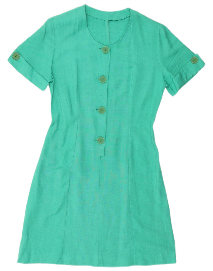 VINTAGE Womens Sheath Dress UK 12 Medium Green