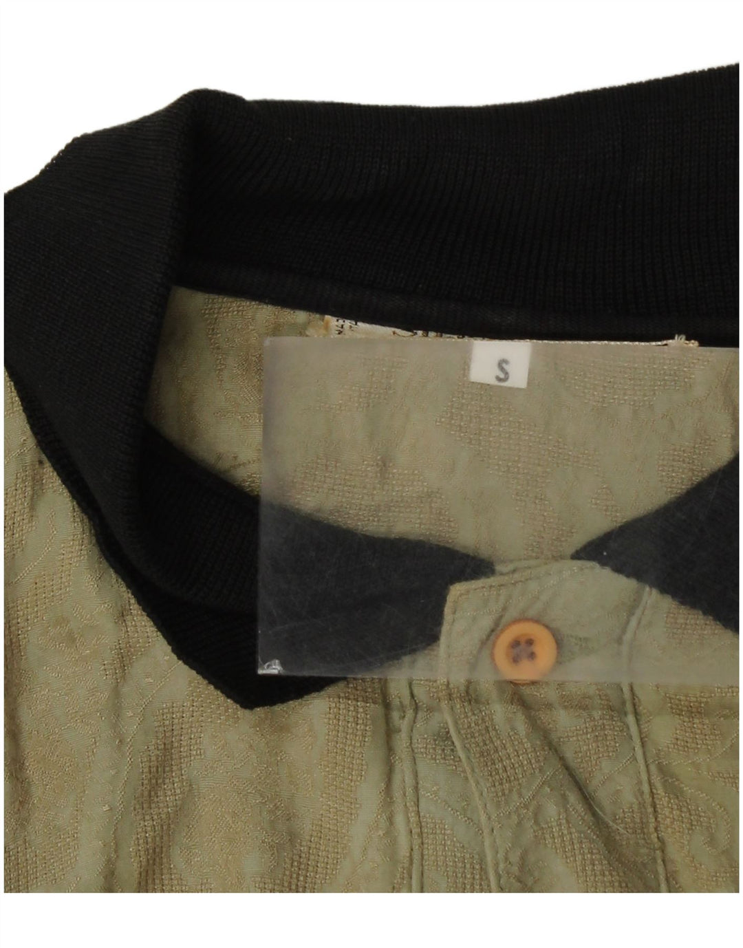 Silenzio Mens Polo Shirt Small Khaki Paisley