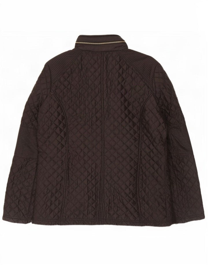 Michael Kors Womens Hooded Quilted Jacket UK 16 Large Black Polyester