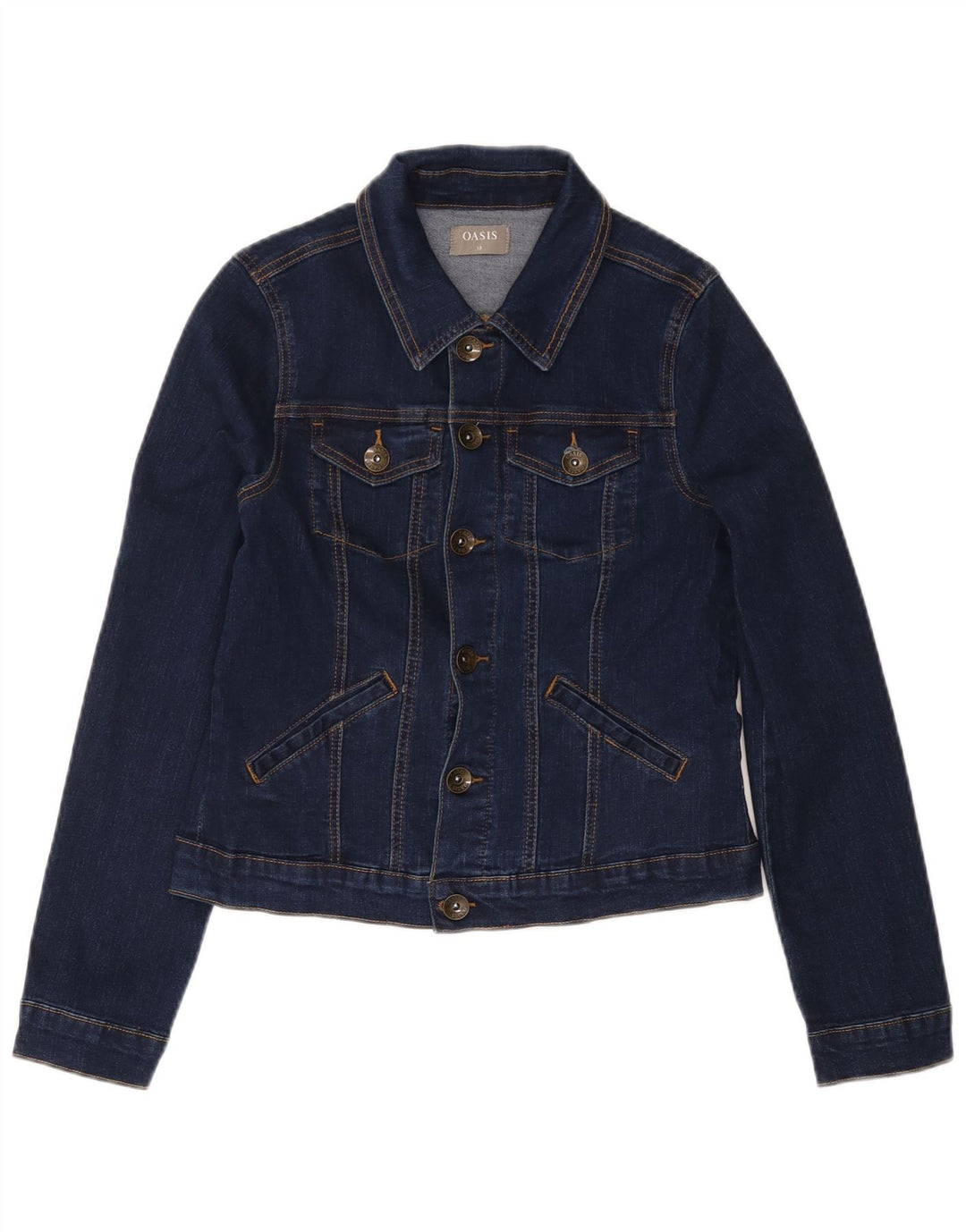 OASIS Womens Crop denimjakke UK 12 Medium Navyblå Bomuld