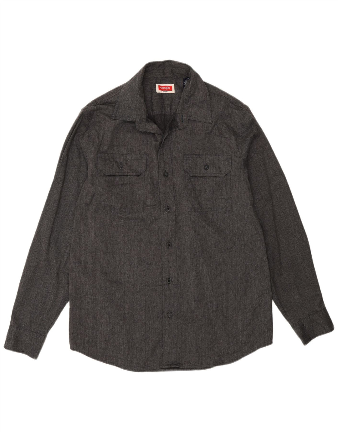 Wrangler Herrenhemd aus mittelgrauer Baumwolle