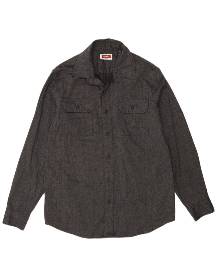 Wrangler Herrenhemd aus mittelgrauer Baumwolle