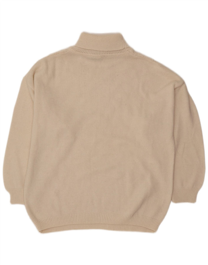 Pimet Mens Roll Neck Jumper Sweater XL White Wool