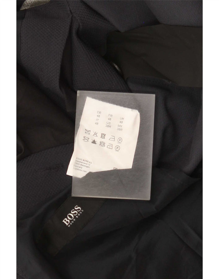 Jaqueta Blazer Masculina Hugo Boss com 2 Botões EU 48 Viscose Azul Marinho Médio