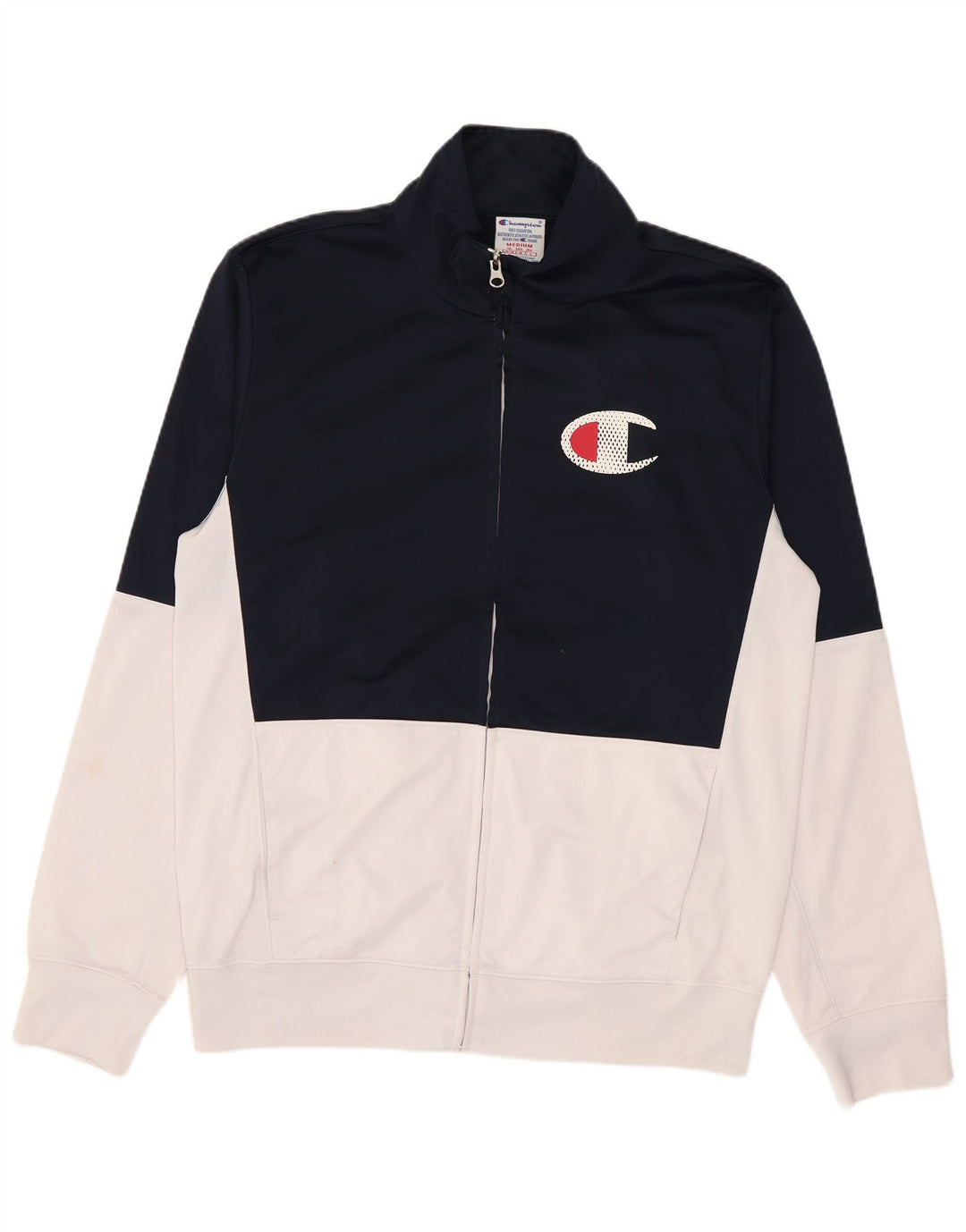 Champion Mens Graphic Tracksuit Top Jacket Medium Navy Blue Colourblock