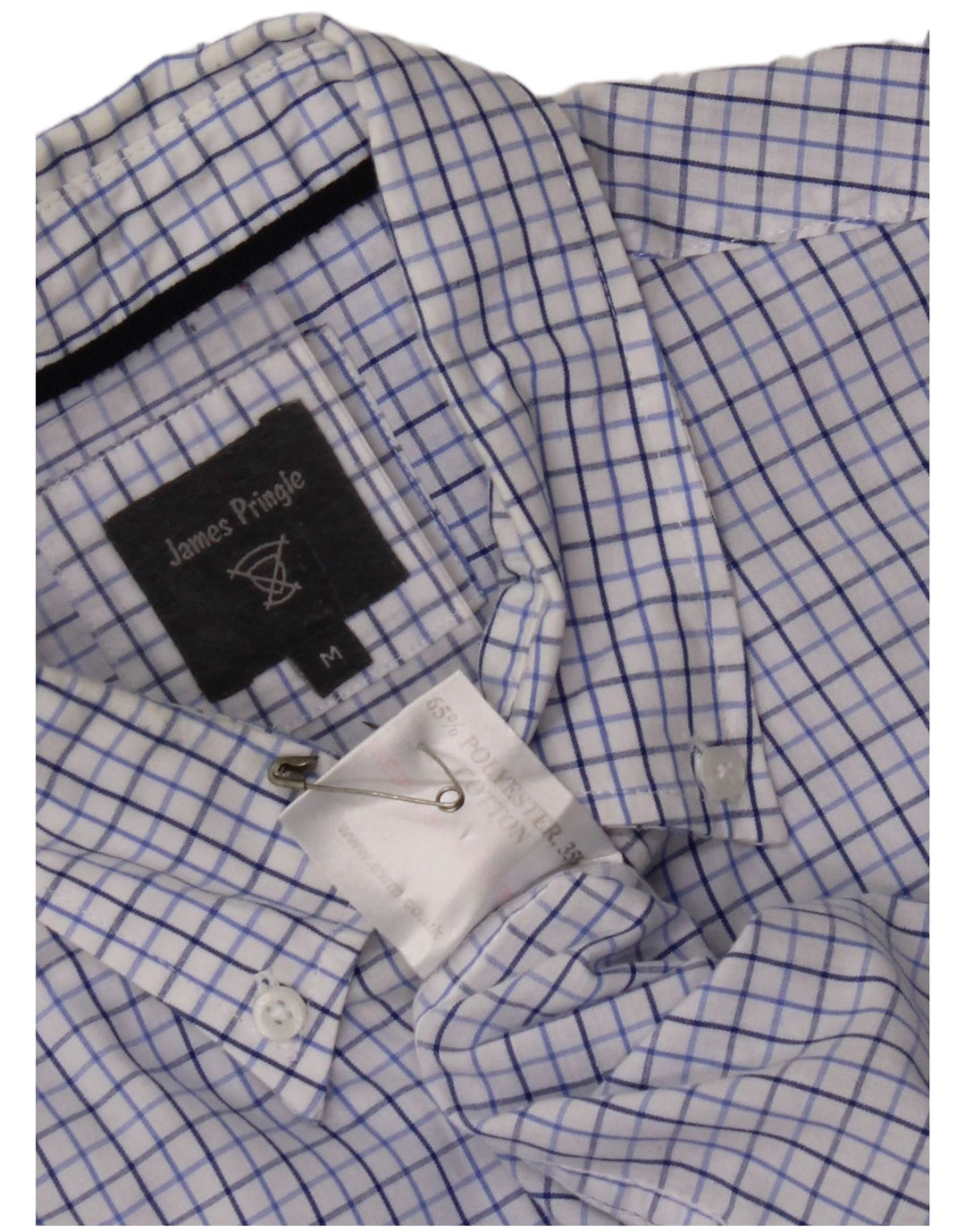 JAMES PRINGLE Camisa Hombre Cuadros Azul Medio Poliéster