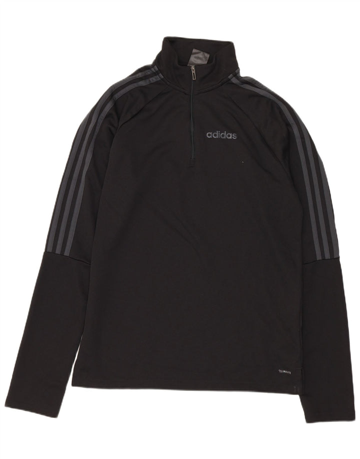 ADIDAS Mens Climalite Zip Neck Pullover Tracksuit Top Small Black