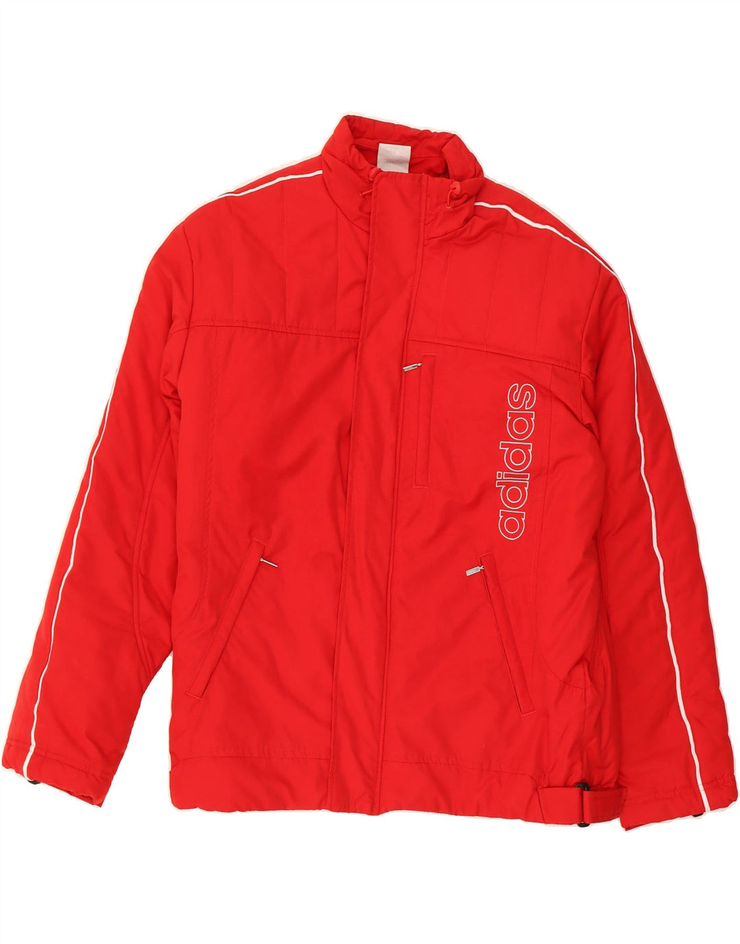 ADIDAS Mens Graphic Windbreaker Jacket UK 36 Small Red Polyester Vintage Adidas and Second-Hand Adidas from Messina Hembry 