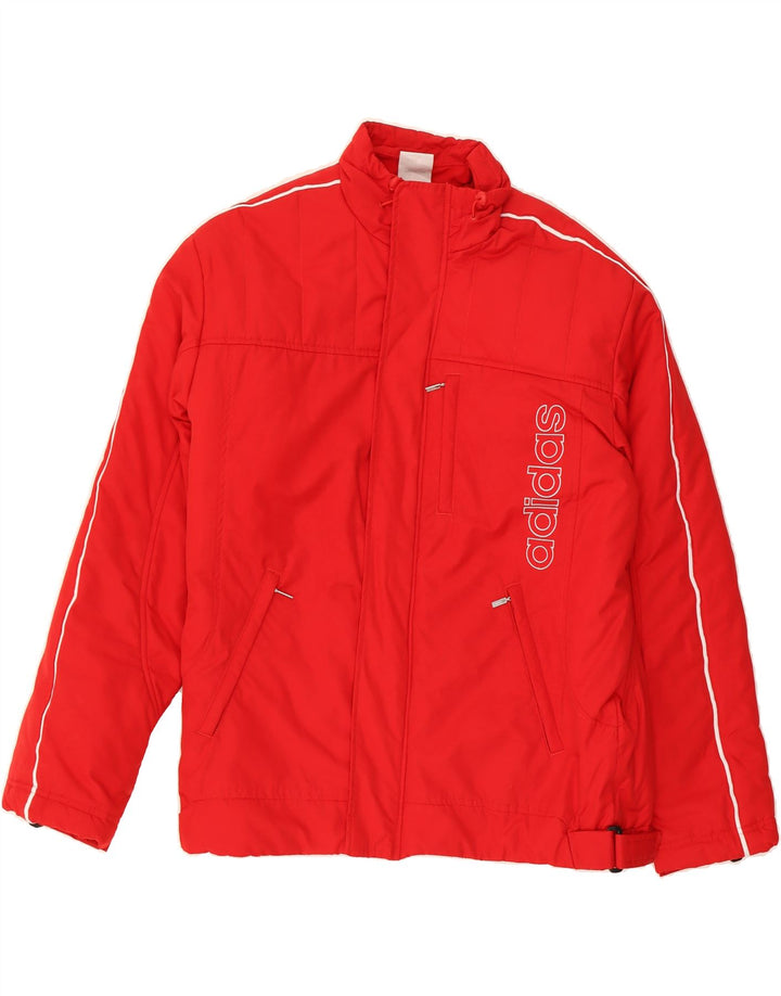 ADIDAS Mens Graphic Windbreaker Jacket UK 36 Small Red Polyester Vintage Adidas and Second-Hand Adidas from Messina Hembry 