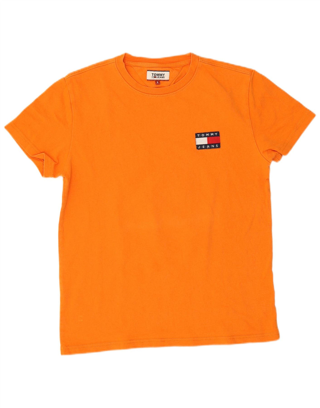 Tommy Hilfiger Mens T-Shirt Top Small Orange Cotton