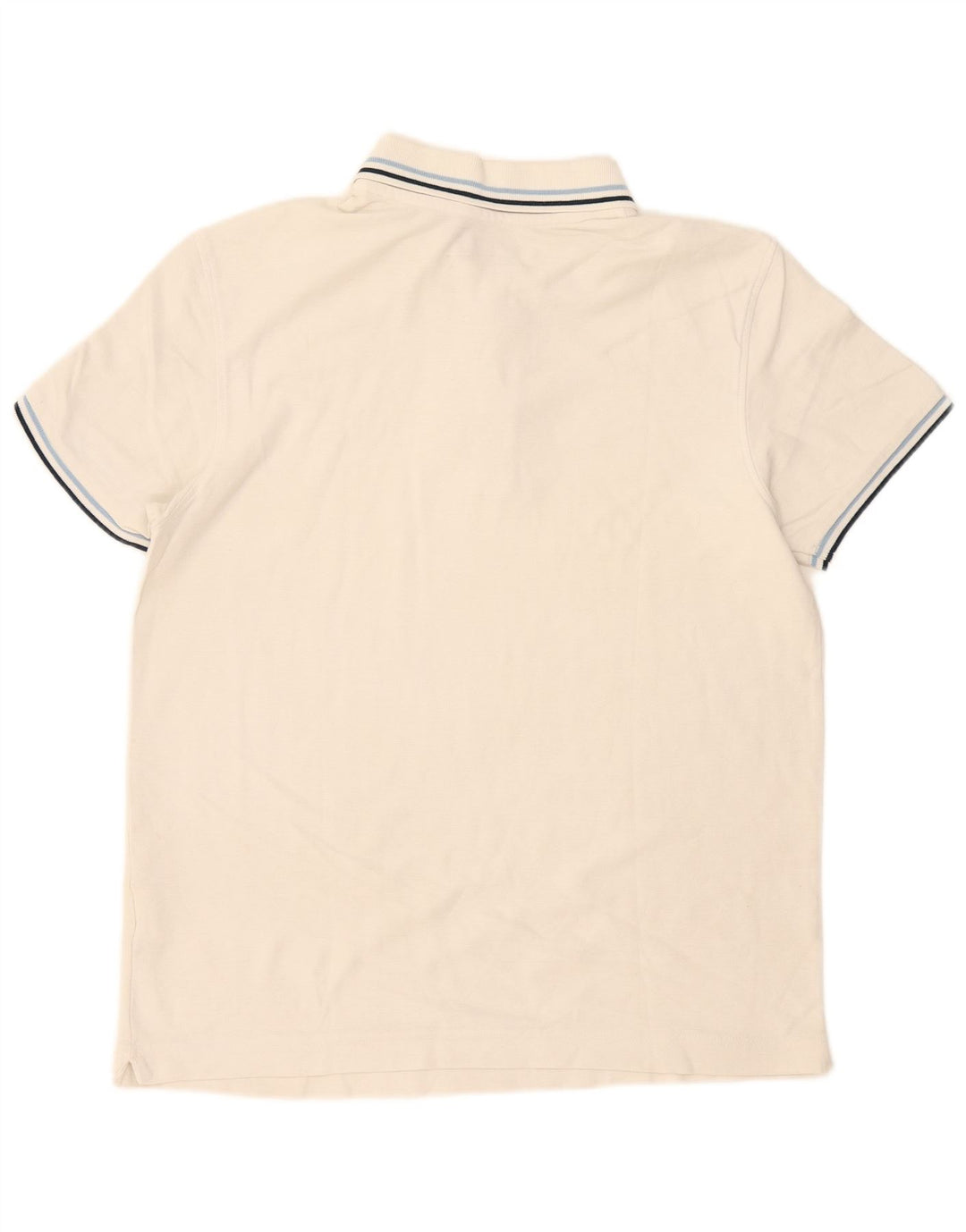 Lotto Mens Polo Shirt Small White Striped Cotton