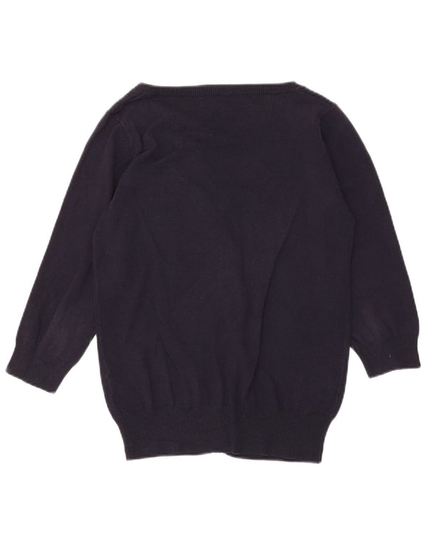 Damski sweter rozpinany z rękawem 3/4 Zara UK 12, średni granatowy, bawełniany