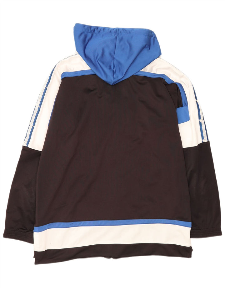 Giacca da tuta da uomo con cappuccio Kronos, poliestere color block medio nero
