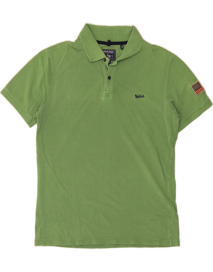 WOOLRICH Mens Polo Shirt Medium Green Cotton Vintage Woolrich and Second-Hand Woolrich from Messina Hembry 