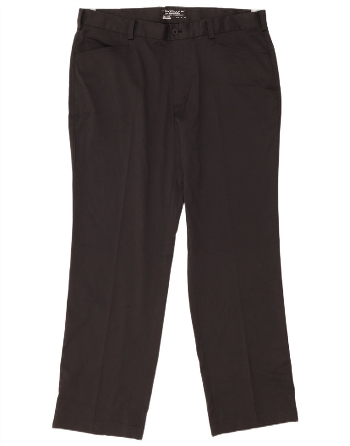 Nike Mens Dri Fit Straight Casual Trousers W38 L32 Black Polyester