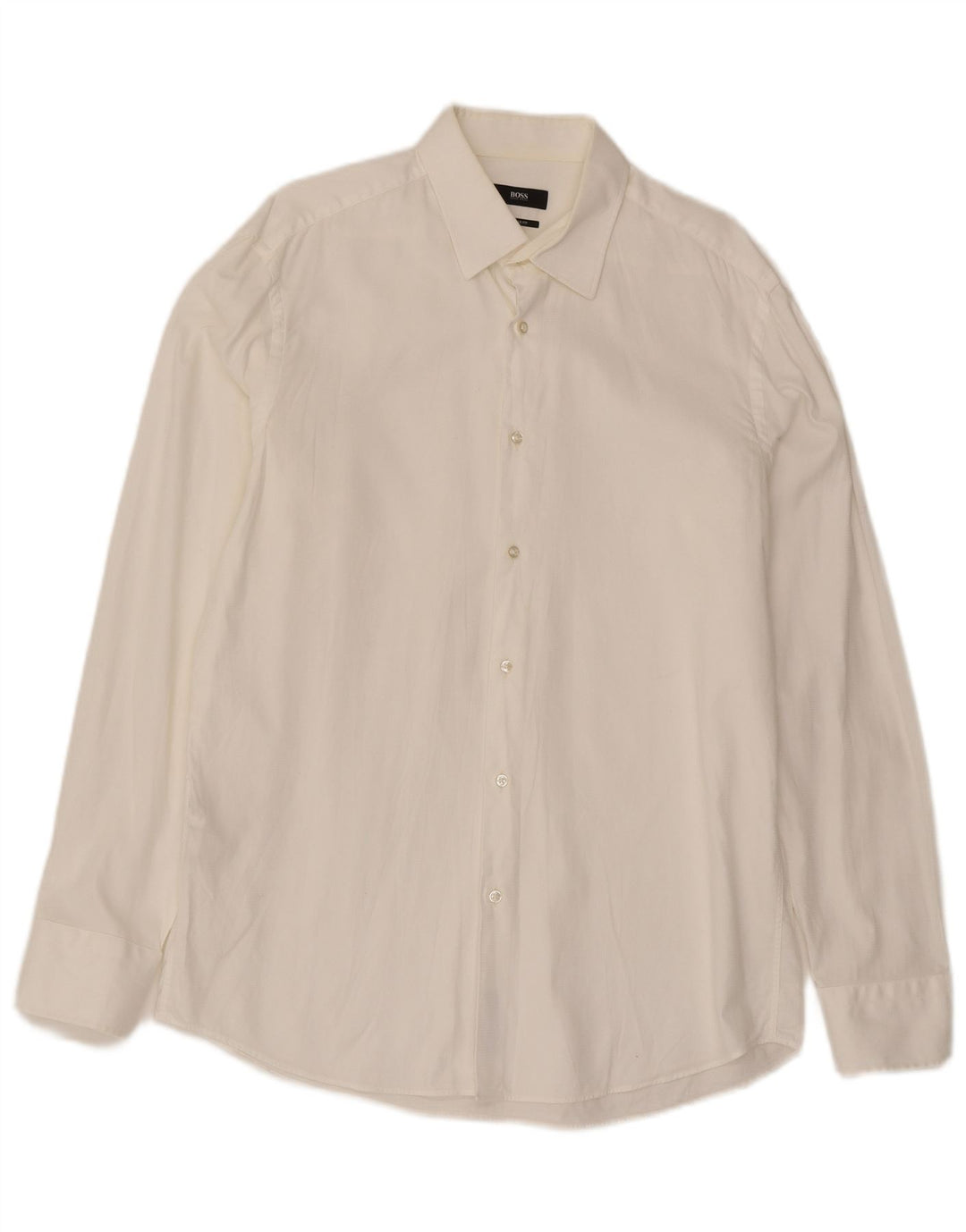 Hugo Boss Mens Regular Fit Shirt Size 41 Large White Cotton