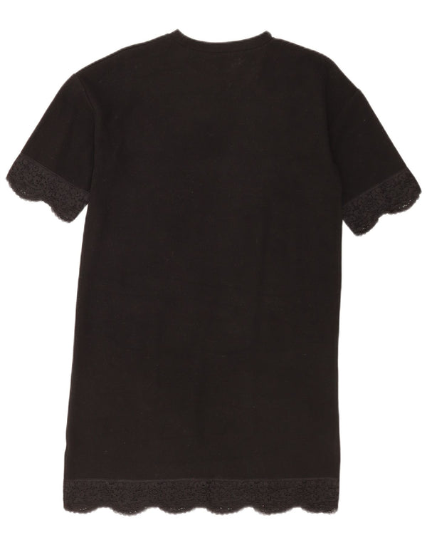 Zara Γυναικείο T-Shirt Trafaluc Φόρεμα UK 10 Small Black Floral