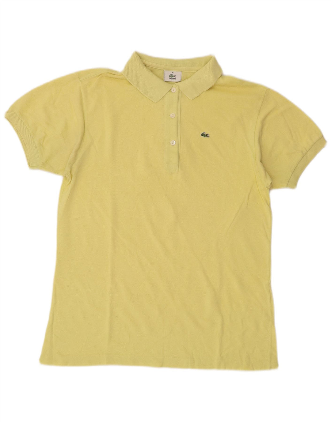 Lacoste Womens Polo Shirt Size 40 Medium Yellow Cotton
