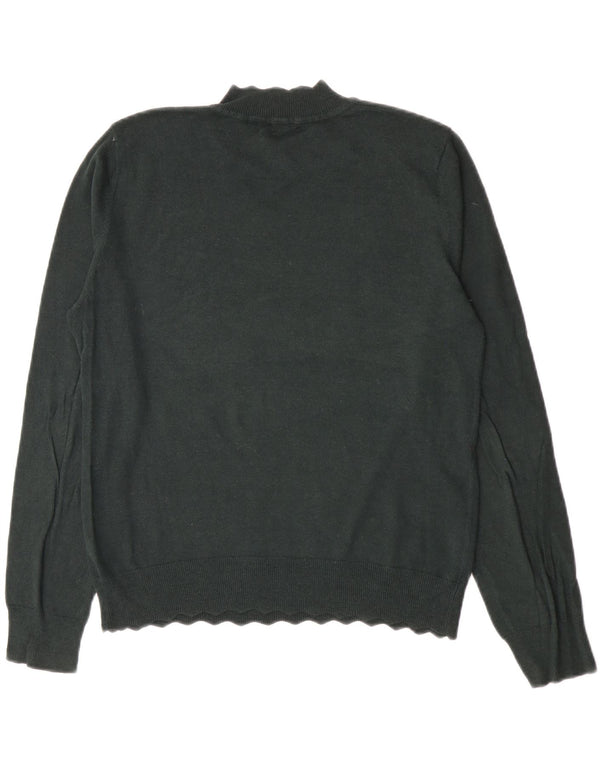 Oasis Dame Turtle Neck Sweater UK 16 Stor grøn bomuld