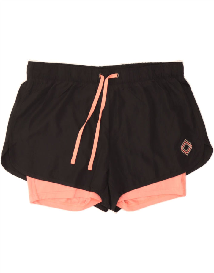 CRIVIT Womens Sport Shorts UK 16 Large  Black Polyester Vintage Crivit and Second-Hand Crivit from Messina Hembry 