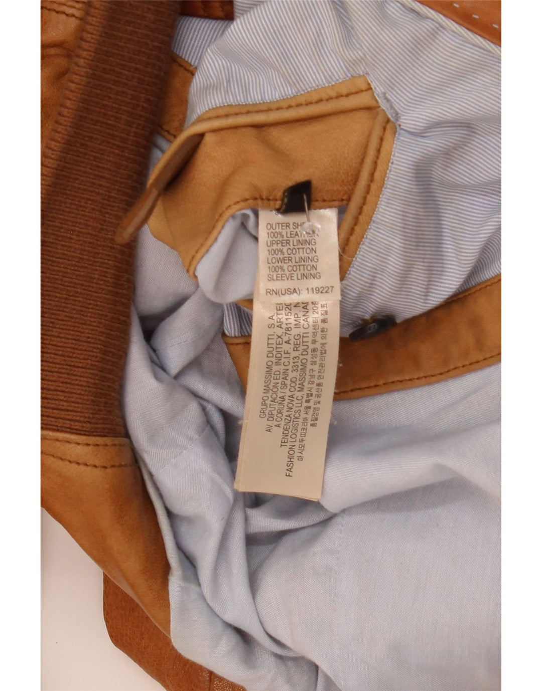 Giacca in pelle da uomo Massimo Dutti UK 40 Large in pelle marrone