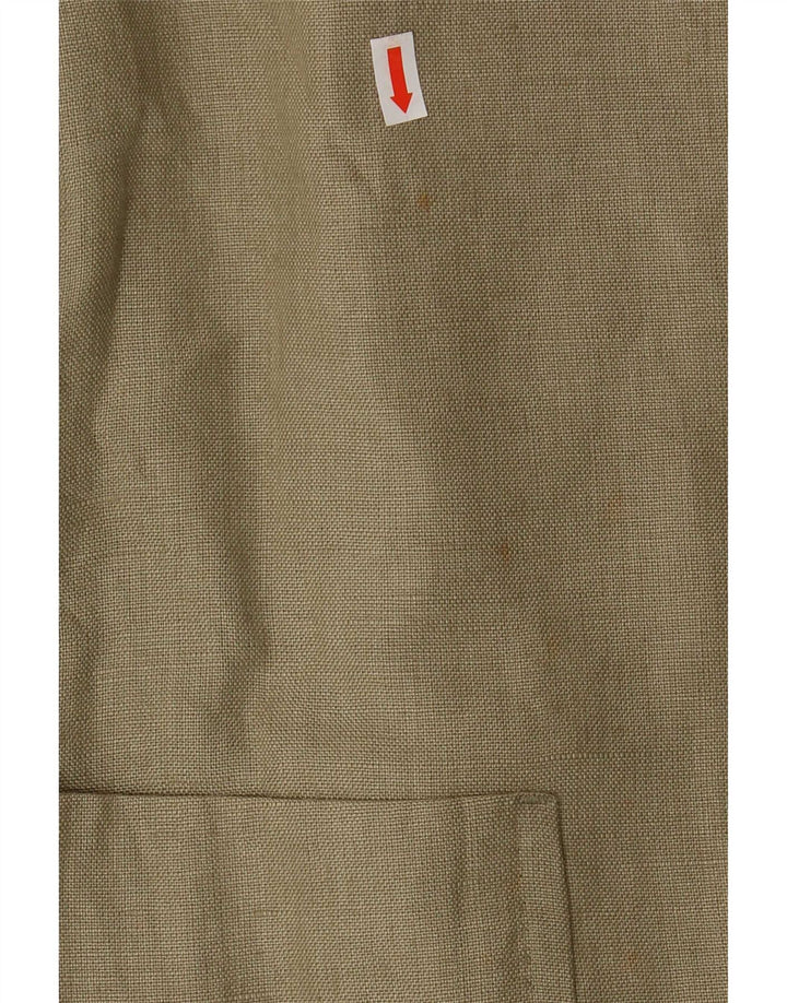 Marks & Spencer Chaqueta tipo blazer de 3 botones para hombre UK 40 Medium Khaki Linen