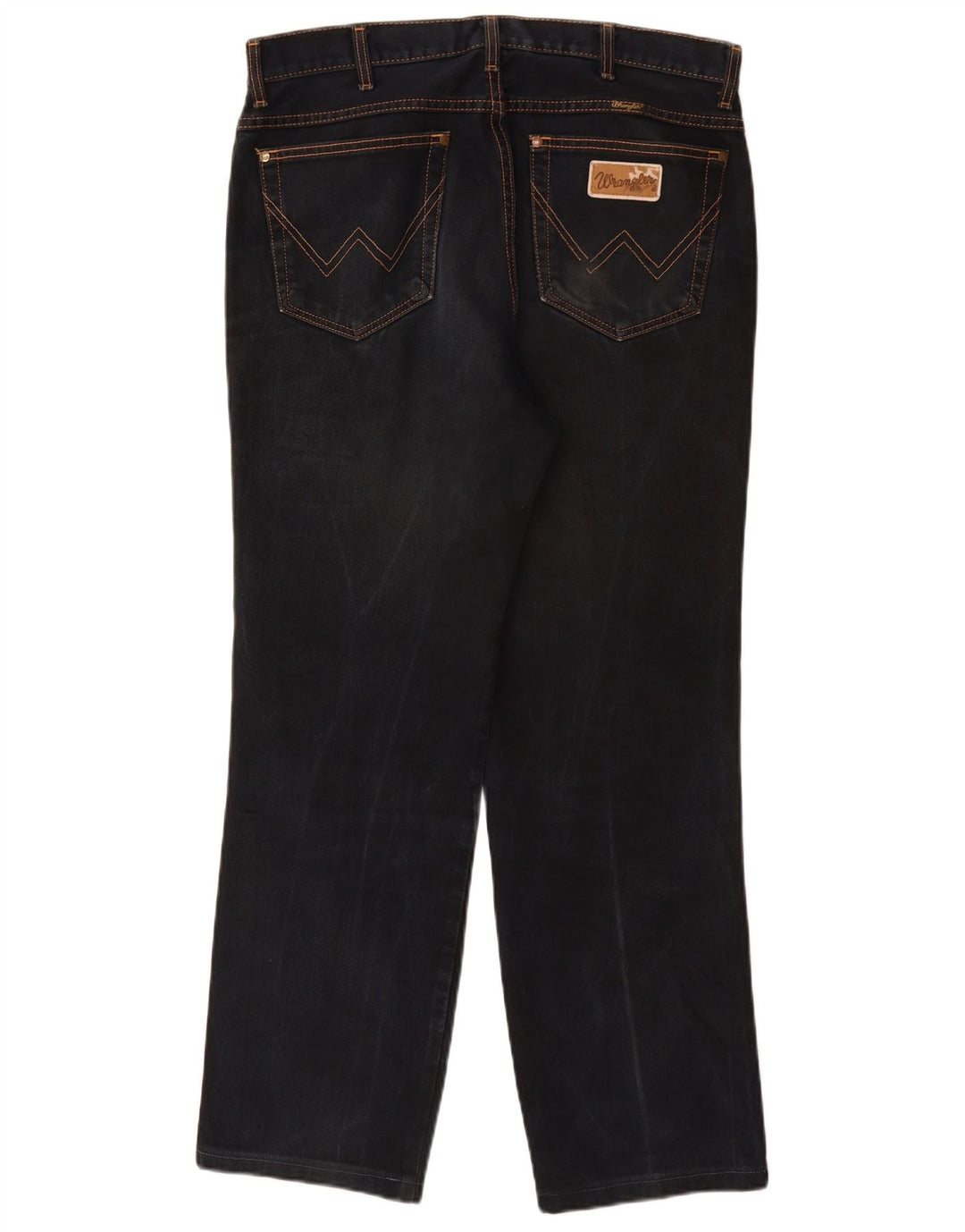 Wrangler Mens Straight Jeans W34 L30 Navy Blue Cotton