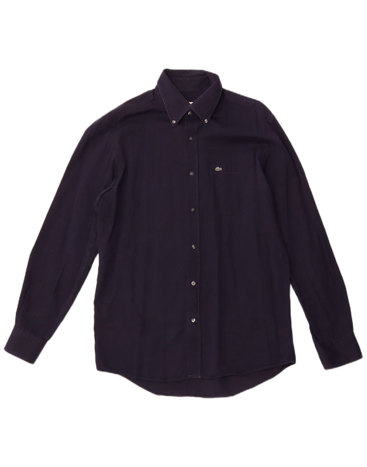 LACOSTE Herre Regular Fit skjorte str. 41 Medium marineblå bomuld