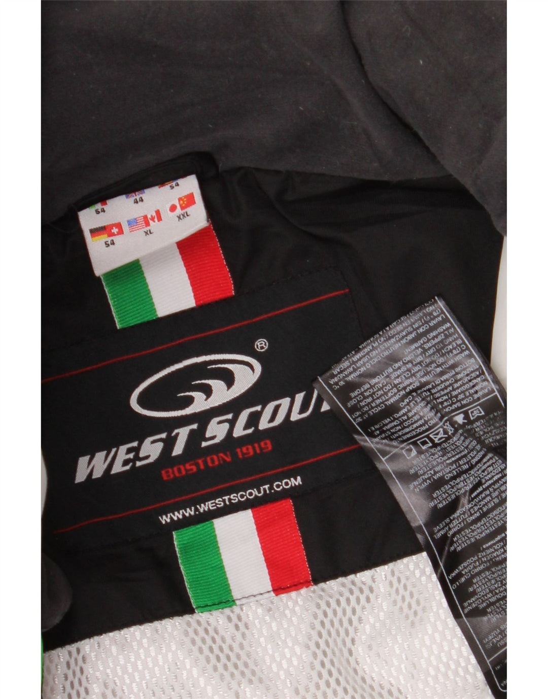 West Scout Herren-Windbreaker-Jacke, UK 44 2XL, weißes Colourblock-Polyester