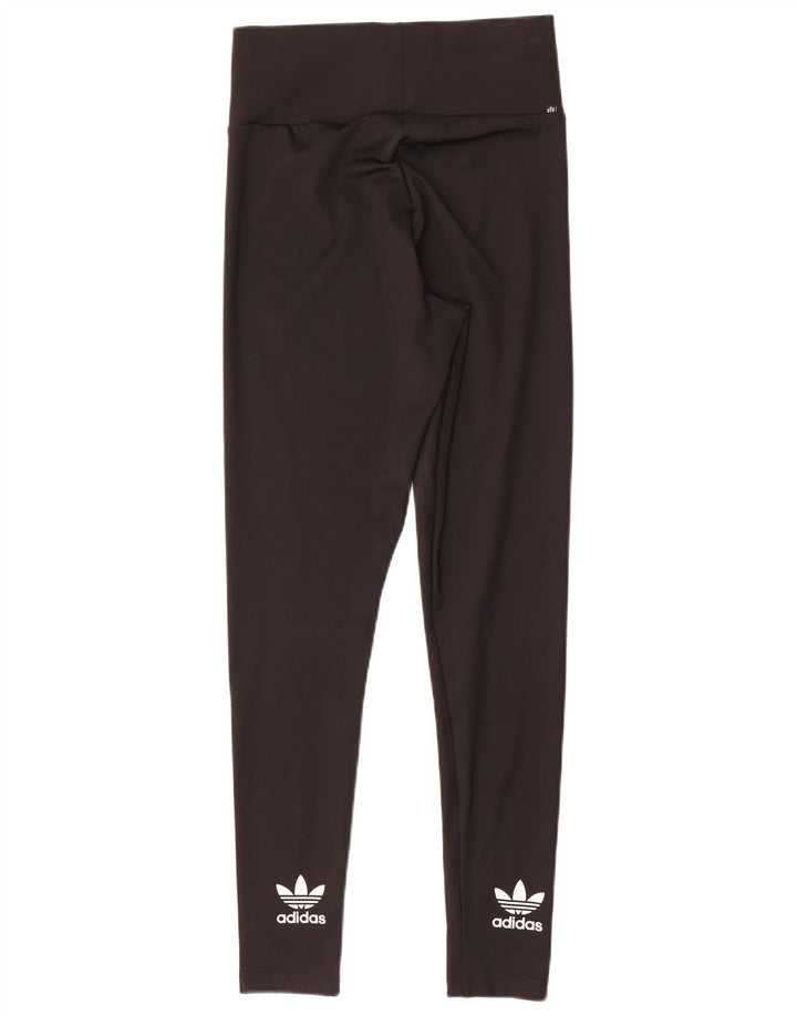 Adidas Womens Leggings UK 10 Small Black Polyester