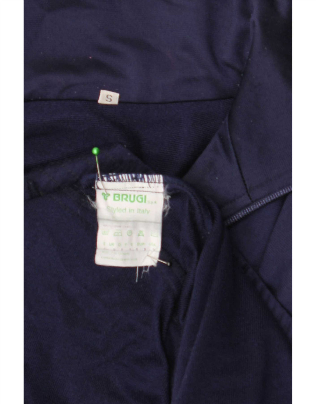 Brugi Mens Graphic Tracksuit Top Jacket Small Navy Blue Polyester