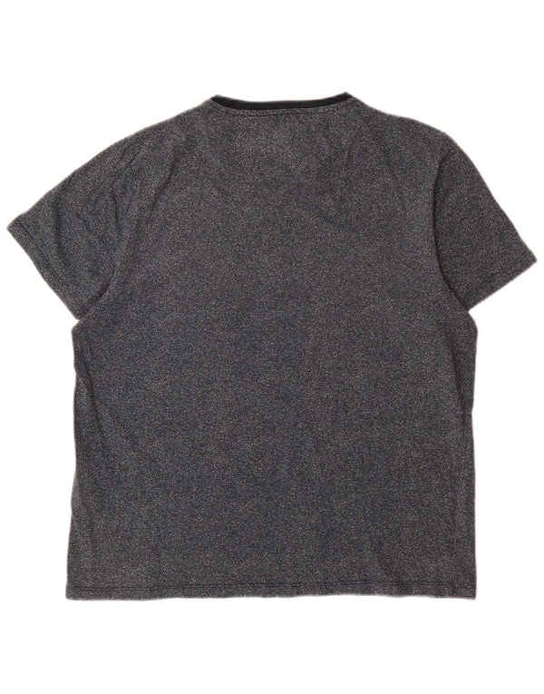 Camiseta masculina Ted Baker tamanho superior 4 grande algodão manchado azul marinho