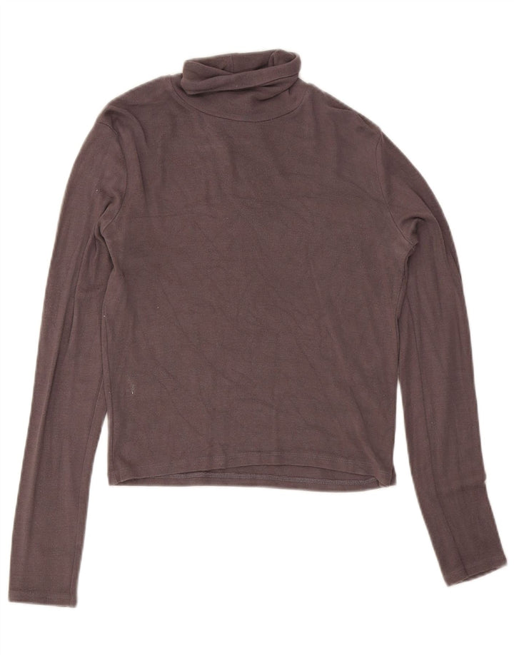 Zara Womens Crop Top Long Sleeve UK 14 Large Grey