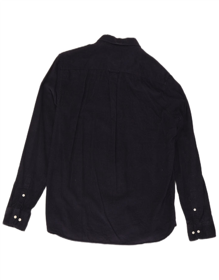 Superdry Mens Corduroy Shirt Large Navy Blue Cotton