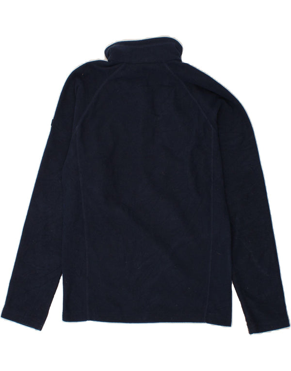 REGATTA Mens Zip Neck Fleece Jumper Small Navy Blue Polyester