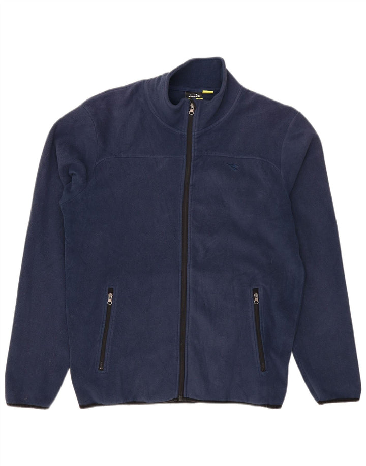DIADORA Mens Fleece Jacket UK 40 Large Navy Blue